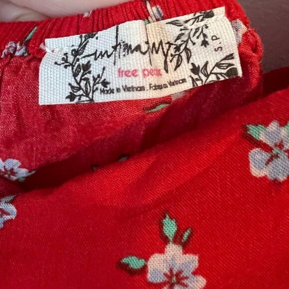 Free People Wild Child Red Printed Mini Dress - Picture 6 of 10